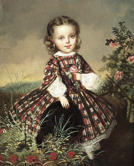 Joseph Nitschner Little girl Germany oil painting art